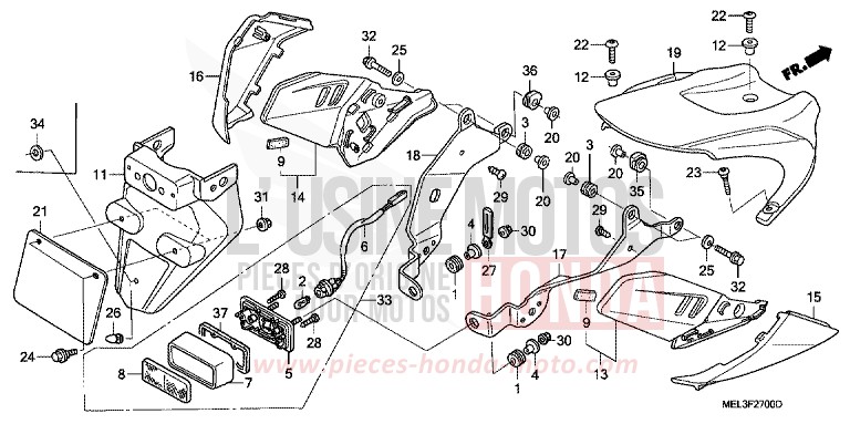 REAR FENDER (CBR1000RR4/5) for CBR1000RR Fireblade BLACK (NH1E) from 2004